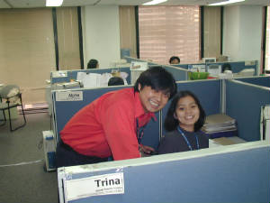 at trina's desk in EDCI